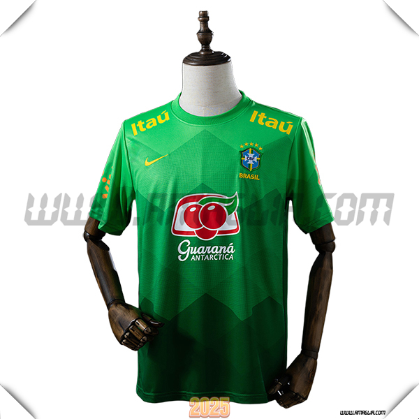 T Shirt Allenamento Brasile Verde 2025 2026