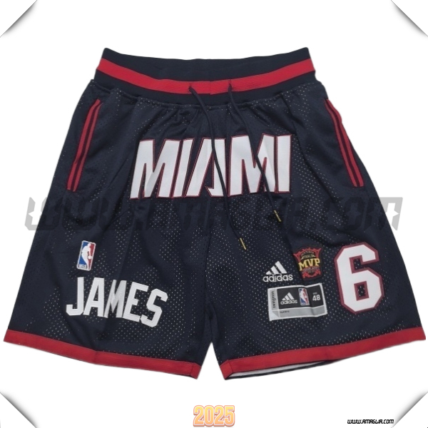 Pantaloncini NBA Miami Heat 2025/26 Nero/Rosso/Bianco