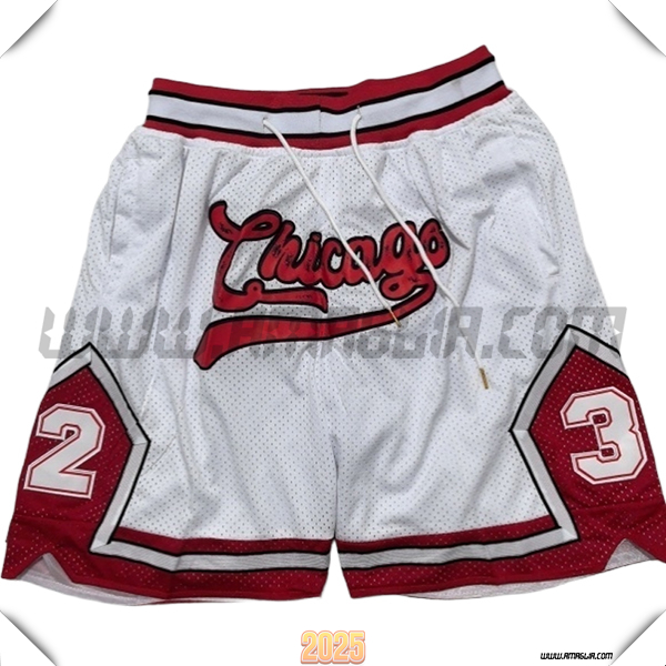 Pantaloncini NBA Chicago Bulls 2025/26 Bianco/Rosso -02