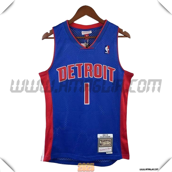Maglia Detroit Pistons (IVERSON #1) 2025/26 Blu/Rosso