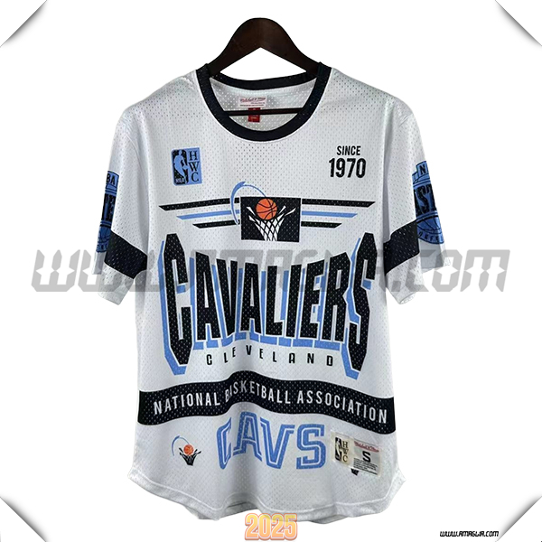 Maglia Cleveland Cavaliers Retro 2025/26 Bianco/Nero/Blu