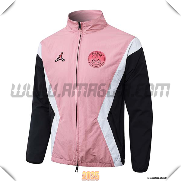 Giacca A Vento PSG Rosa/Nero/Bianco 2025 2026