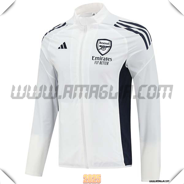 Giacca A Vento Arsenal Bianco/Nero 2025 2026