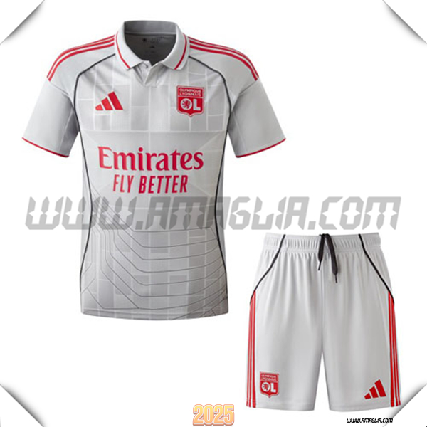 Maglia da Lyon OL Terzo + Pantaloncini Bianco 2025 2026