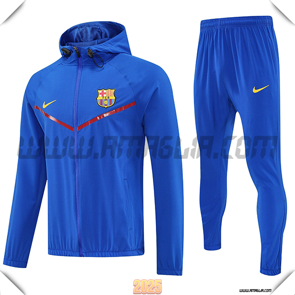 Giacca Con Cappuccio Tuta Giacca A Vento FC Barcellona Blu 2025 2026