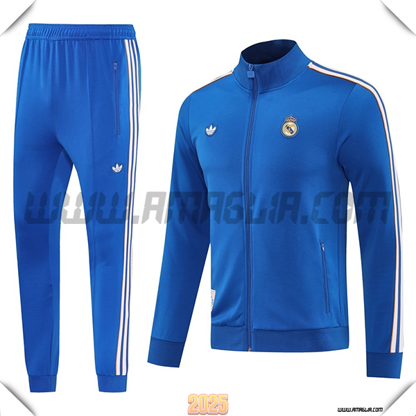 Tuta Calcio Giacca Real Madrid Blu/Bianco 2025 2026 -02