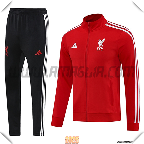 Tuta Calcio Giacca FC Liverpool Rosso/Bianco 2025 2026