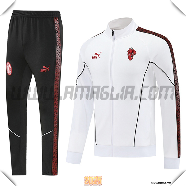 Tuta Calcio Giacca AC Milan Bianco/Nero/Rosso 2025 2026