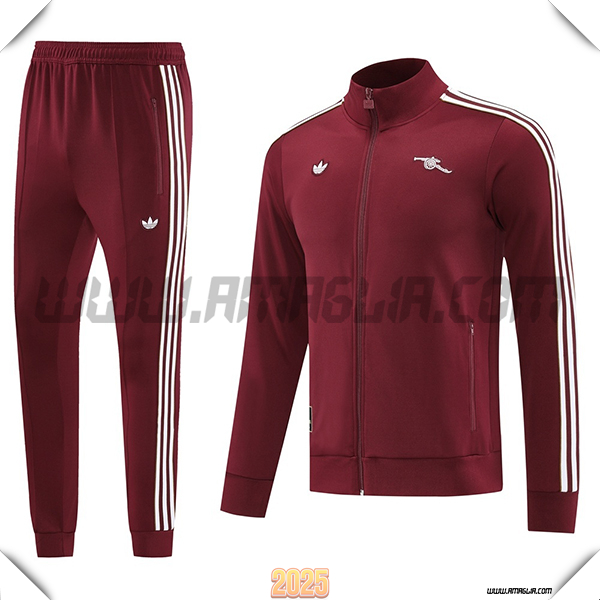 Tuta Calcio Giacca Arsenal Rosso/Bianco 2025 2026