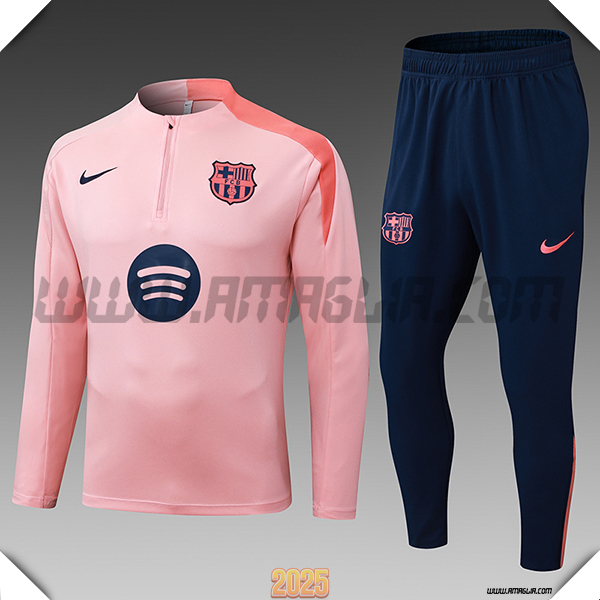 Tuta Calcio FC Barcellona Bambino Rosa/Arancia 2025 2026