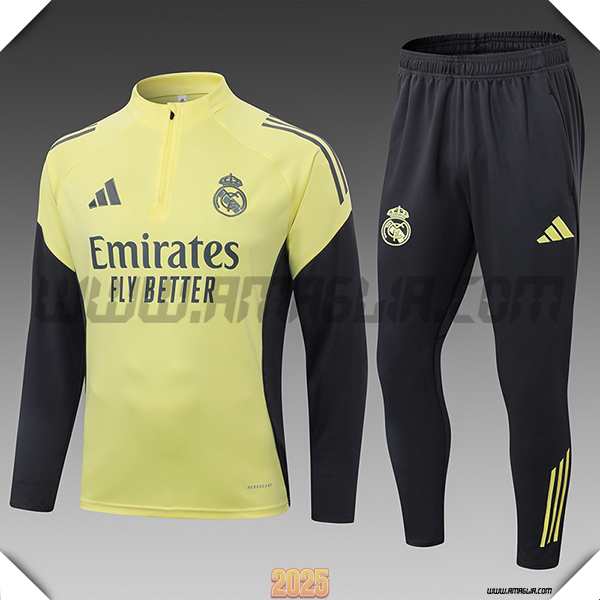 Tuta Calcio Real Madrid Bambino Giallo/Nero 2025 2026