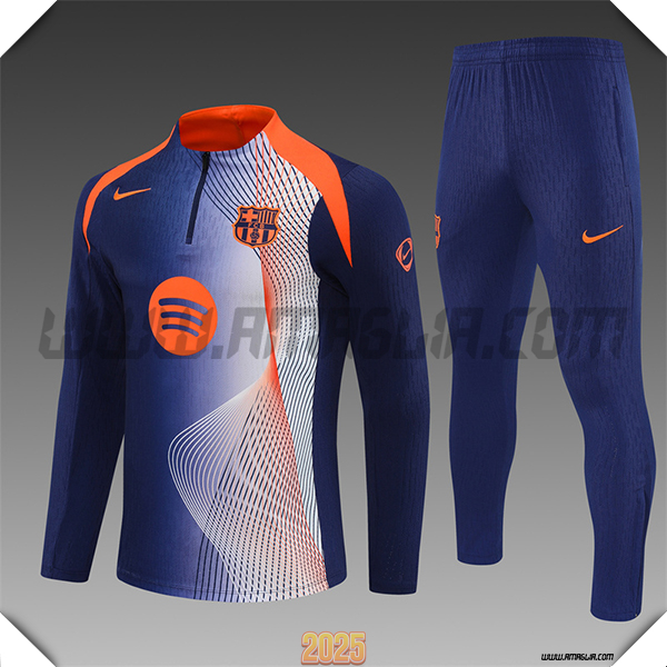Tuta Calcio FC Barcellona Bambino Blu/Arancia 2025 2026 -02