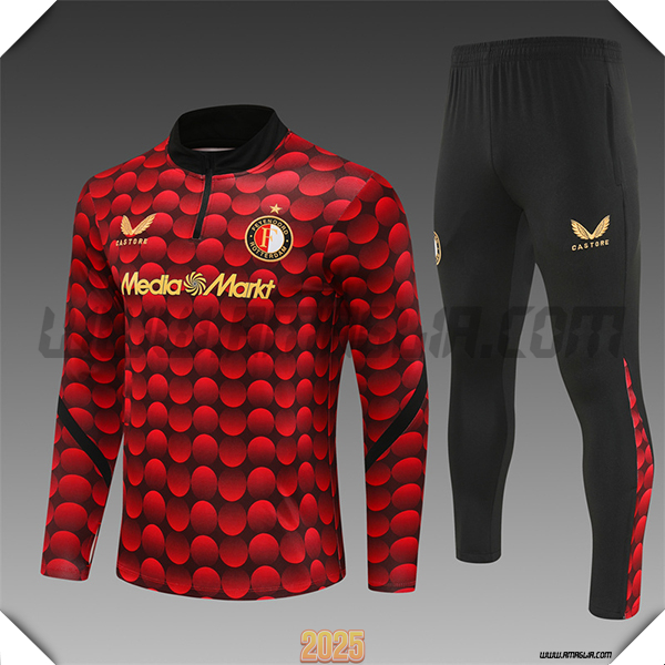 Tuta Calcio Feyenoord Bambino Rosso/Nero 2025 2026