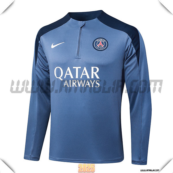 Felpa Allenamento PSG Grigio/Blu 2025 2026
