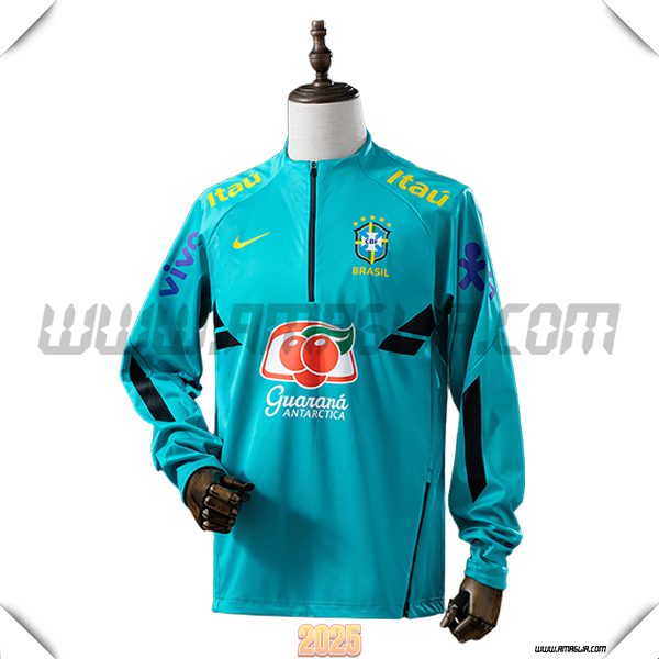 Felpa Allenamento Brasile Blu/Nero 2025 2026