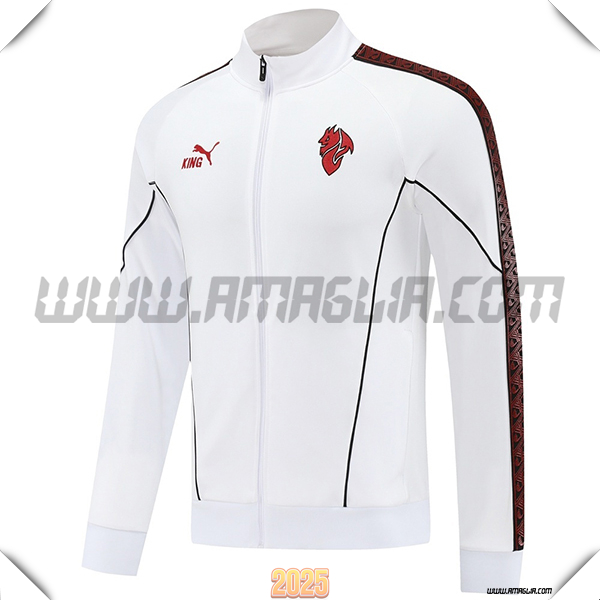 Giacca Calcio AC Milan Bianco/Nero/Rosso 2025 2026