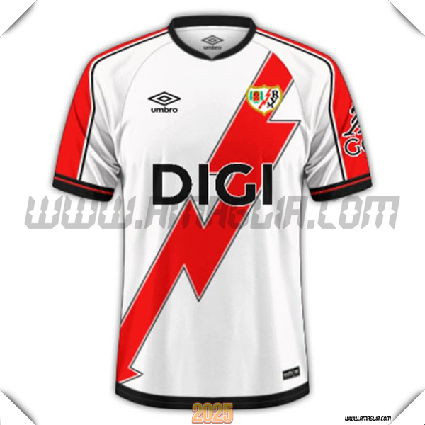 Nuovo Maglia da Rayo Vallecano Prima Bianco/Rosso 2025 2026