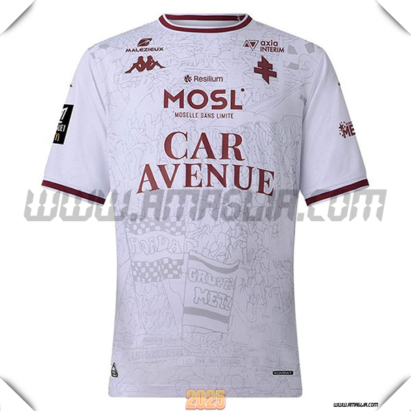 Nuovo Maglia da FC Metz Seconda Bianco 2025 2026