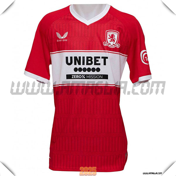 Nuovo Maglia da Middlesbrough Prima Rosso/Bianco 2025 2026