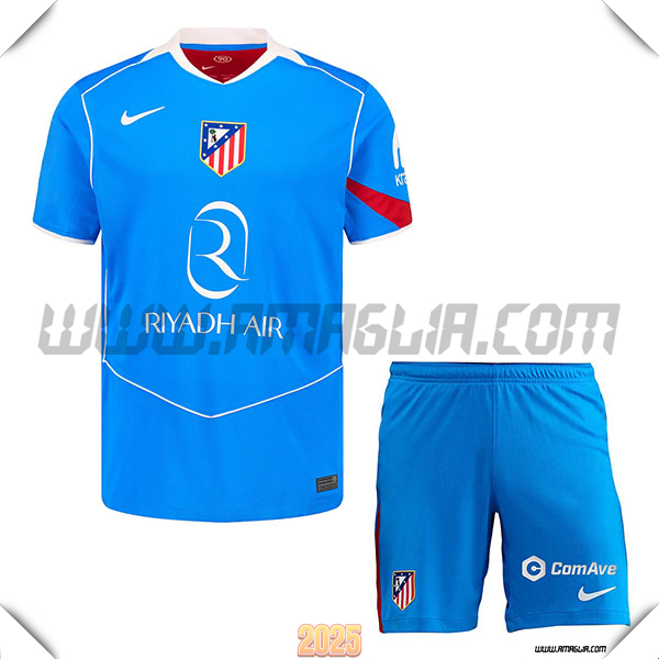 Nuovo Maglia da Atletico Madrid Bambino Terzo Blu 2025 2026