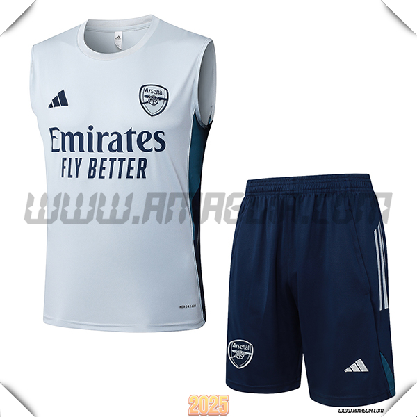 Kit Canotta Allenamento Arsenal Grigio Chiaro 2025 2026