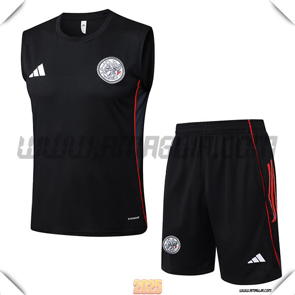 Kit Canotta Allenamento Ajax Nero/Rosso 2025 2026