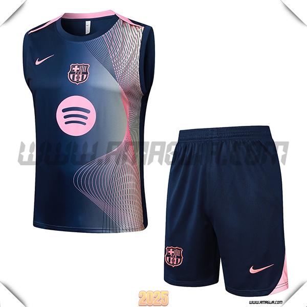 Kit Canotta Allenamento FC Barcellona Blu/Rosa 2025 2026