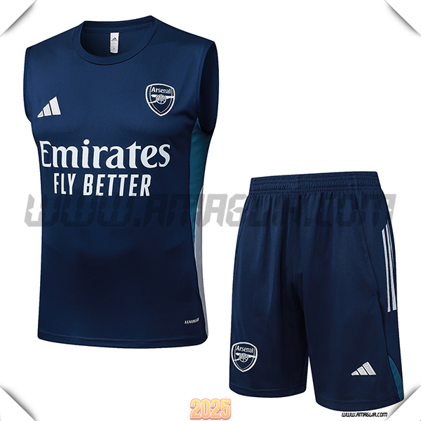 Kit Canotta Allenamento Arsenal Blu/Bianco 2025 2026
