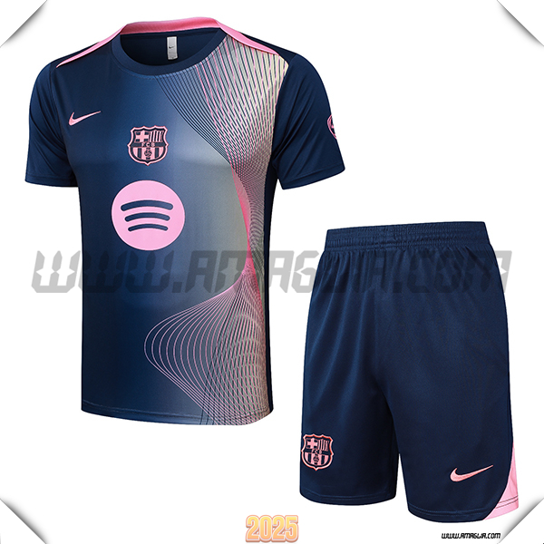 Kit Maglia Allenamento FC Barcellona Blu/Rosa 2025 2026