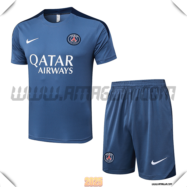Kit Maglia Allenamento PSG Grigio/Blu 2025 2026 -02