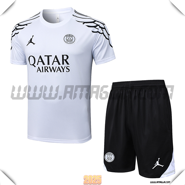 Kit Maglia Allenamento PSG Nero/Bianco 2025 2026 -02