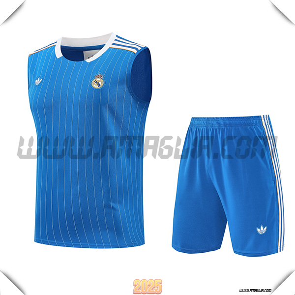 Kit Canotta Allenamento Real Madrid Blu 2025 2026 -03