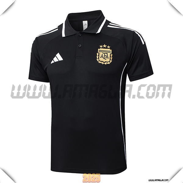 Maglia Polo Argentina Nero/Bianco 2025 2026