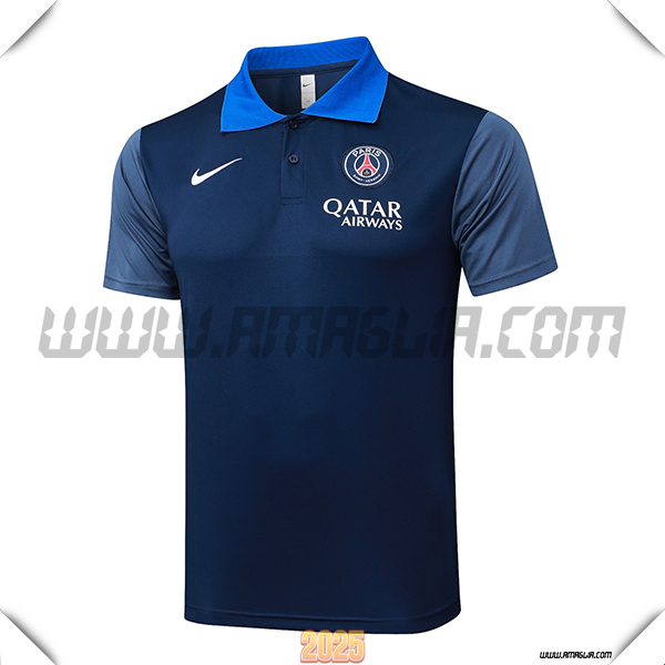 Maglia Polo PSG Blu Reale 2025 2026