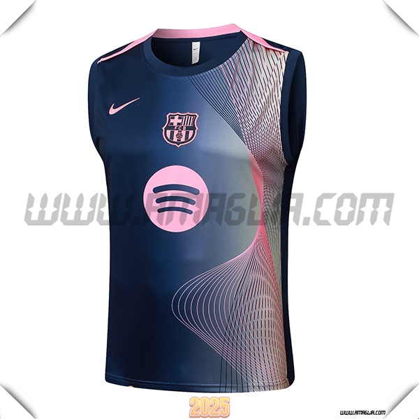 Canotta Allenamento FC Barcellona Blu/Rosa 2025 2026