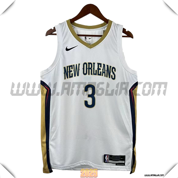 Maglia New Orleans Pelicans (POOLE #3) 2025/26 Bianco/Giallo