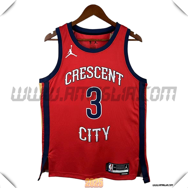 Maglia New Orleans Pelicans (POOLE #3) 2025/26 Rosso/Blu