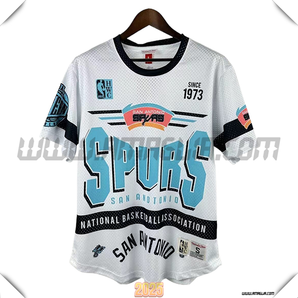 Maglia San Antonio Spurs Retro 2025/26 Bianco/Nero/Blu