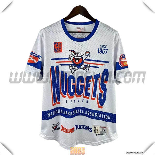 Maglia Denver Nuggets Retro 2025/26 Bianco/Blu/Arancia