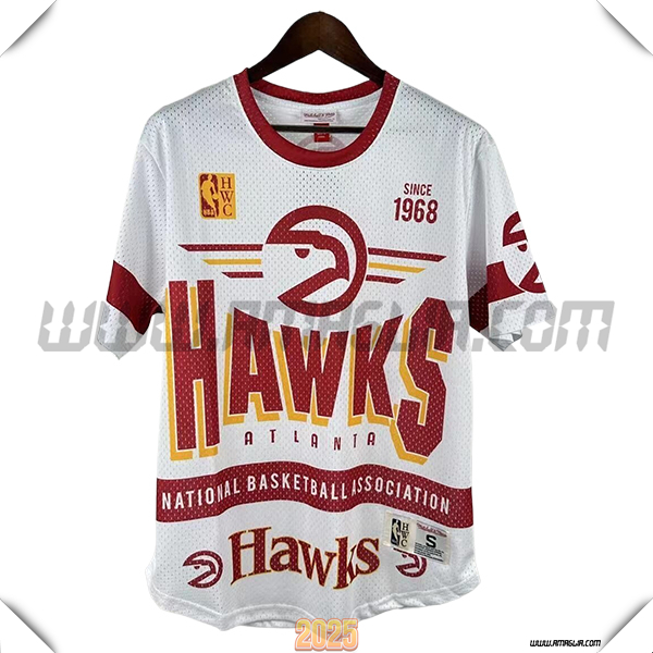 Maglia Atlanta Hawks Retro 2025/26 Bianco/Rosso/Giallo