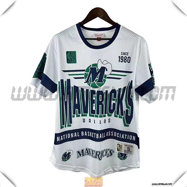 Maglia Dallas Mavericks Retro 2025/26 Bianco/Blu/Verde