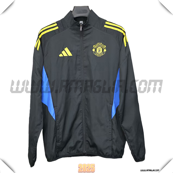 Giacca A Vento Manchester United Nero/Giallo/Blu 2025 2026