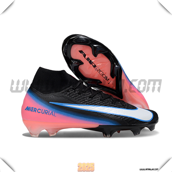 Nike Scarpe Da Calcio Air Zoom Mercurial Superfly IIX Elite FG Nero/Bianco/Blu/Rosa