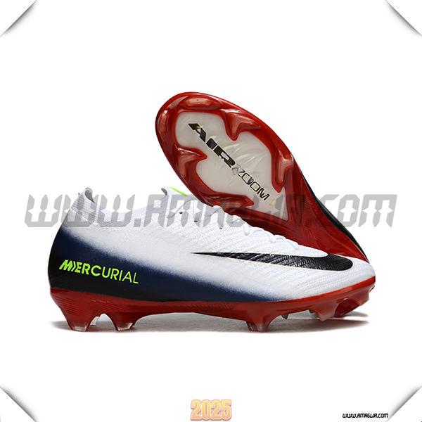 Nike Scarpe Da Calcio AIR Zoom Mercurial Vapor 16 Elite XXV FG Bianco/Nero/Rosso -02