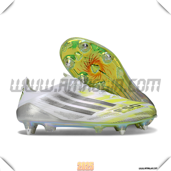 Adidas Scarpe Da Calcio F50 ELITE SG Bianco/Grigio/Giallo