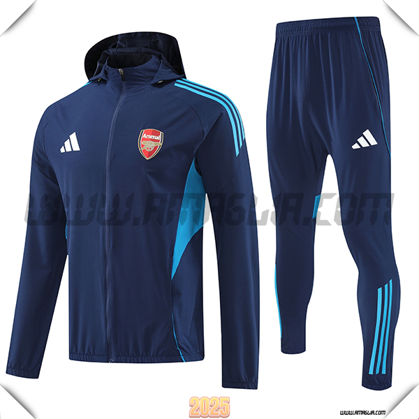 Giacca Con Cappuccio Tuta Giacca A Vento Arsenal Blu 2025 2026