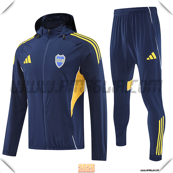 Giacca Con Cappuccio Tuta Giacca A Vento Boca Juniors Blu/Giallo 2025 2026