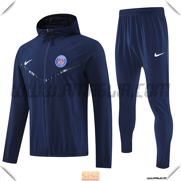 Giacca Con Cappuccio Tuta Giacca A Vento PSG Blu Scuro 2025 2026