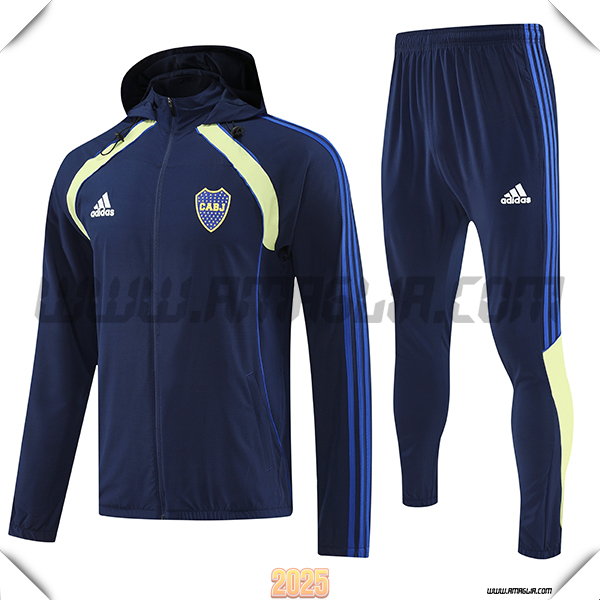 Giacca Con Cappuccio Tuta Giacca A Vento Boca Juniors Blu/Verde 2025 2026