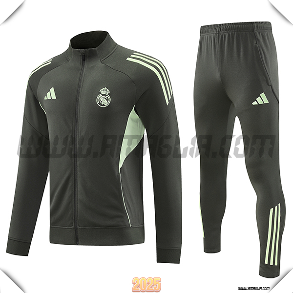 Tuta Calcio Giacca Real Madrid Marrone/Verde 2025 2026